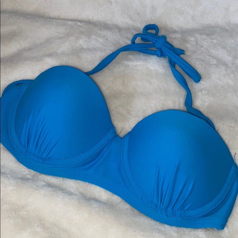 Blue bikini top